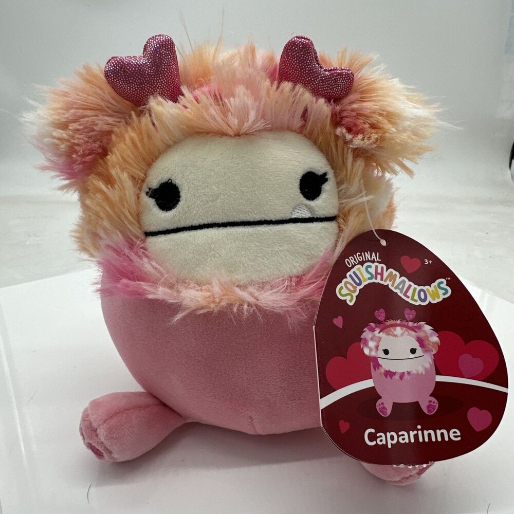 Squishmallows - Caparinne the Pink Bigfoot w/ Heart Headband - 5” Plush - New